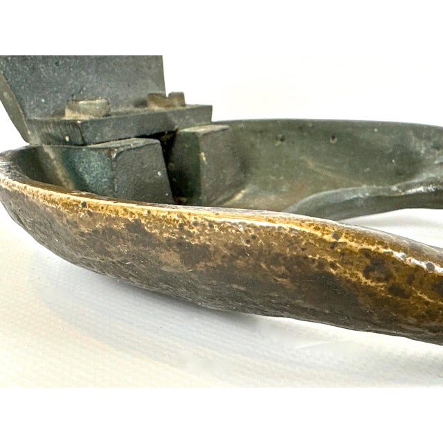 Metal Brutalist Push and Pull Alpana Door Handle in Bronze, 1970s For Sale - Image 7 of 9
