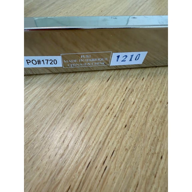 2010s Chrome and Floating Glass Side Table For Sale - Image 5 of 5