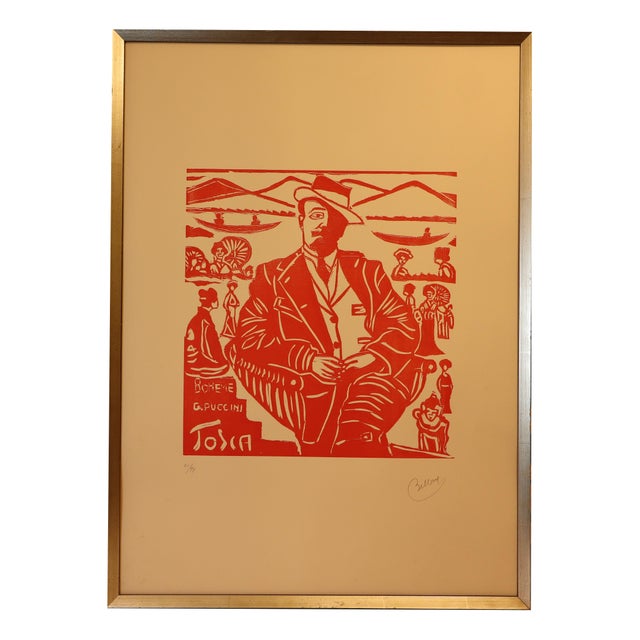 Bellora, Puccini's Tosca Bohème, Lithograph, Framed For Sale - Image 17 of 17