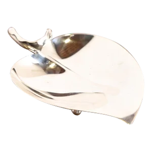 Tiffany & Co. Art Deco Sterling Silver Leaf Form Catchall Tray