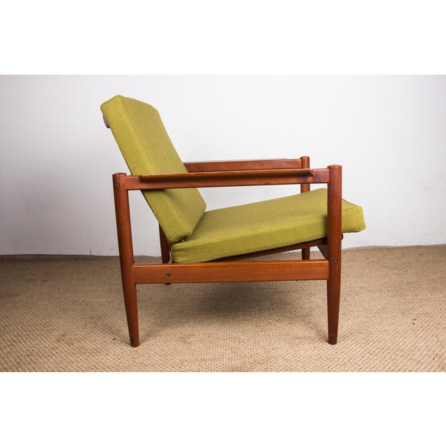 Danish Teak and Fabric Lounge Chair by Børge Jensen & Sønner for Bernstorffsminde Møbelfabrik A/S, 1960s For Sale - Image 16 of 18
