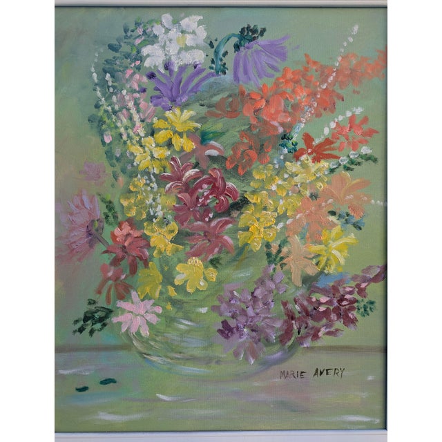 Vintage 1960s Original Botanical Still Life Painting Framed and Signed For Sale - Image 10 of 10