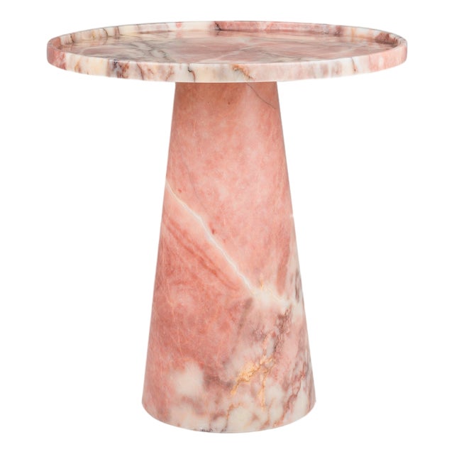 Pink Marble Cone Side Table from Kiwano Concept For Sale