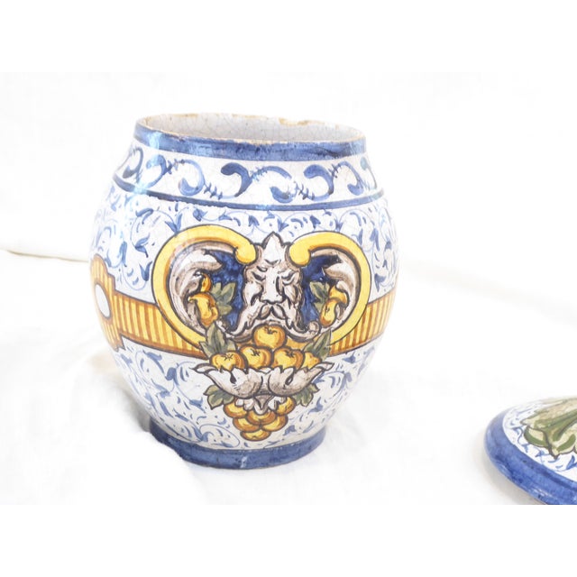 French Antique French Faience Tobacco Jar For Sale - Image 3 of 5