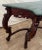 Wood Vintage Victorian Rococo Revival Console Table Carved Mahogany, Green Marble Top For Sale - Image 7 of 13
