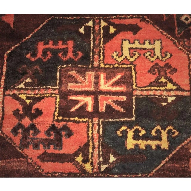 Black 19th Century Brown, Yellow & Blue Rug, 1890s For Sale - Image 8 of 17