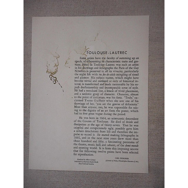 Vintage Toulouse Lautrec Folio Size Lithograph For Sale - Image 4 of 4
