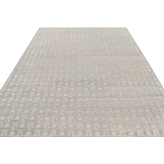 Not Yet Made - Made To Order Rug & Kilim’s Modern Block Print Rug in Blue with White Floral Patterns - 10x14 For Sale - Image 5 of 7