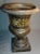 Antique early 19th c. French Empire Tole urn with painted flowers on a black ground. Formerly used as the base of an...