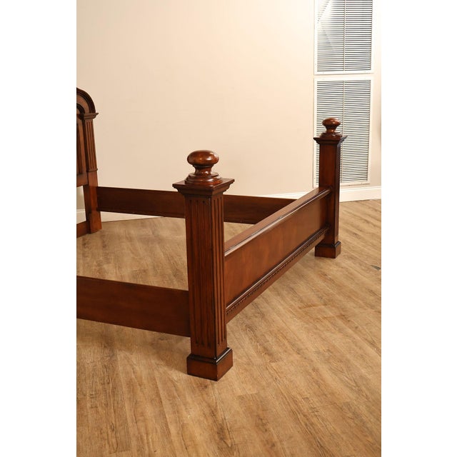Baroque Style King Size Mahogany High Back Carved Bed Frame For Sale - Image 4 of 18