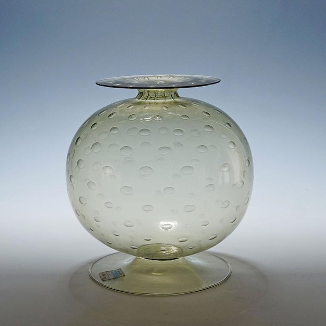 Vetro Soffiato Vase by Pauli & Cia. C.V.M. Murano An antique 'Vetro Soffiato' art glass vase, distributed by Pauli & Cia....