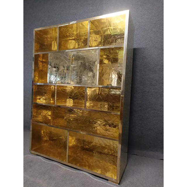 Wood Brass Pantry Bar Cabinet Studio For Sale - Image 7 of 12