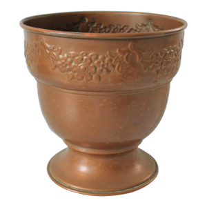 Vintage Copper Footed Pedestal Flower Urn Planter Pot