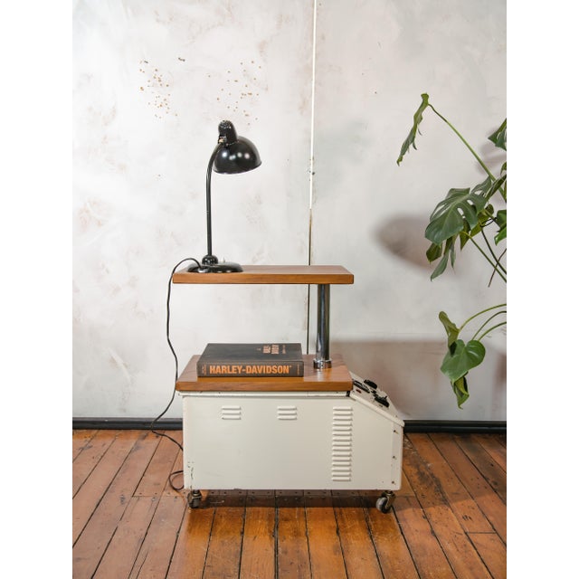 Vintage Famed Lamp Cart with Oak Tops, 1960s For Sale - Image 16 of 18