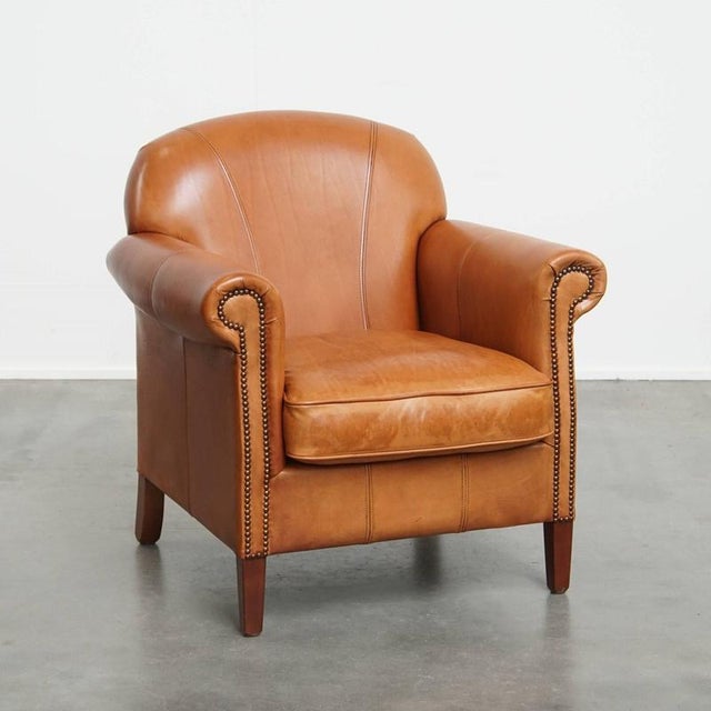 Cognac-Colored Chair in Cowhide For Sale - Image 14 of 14