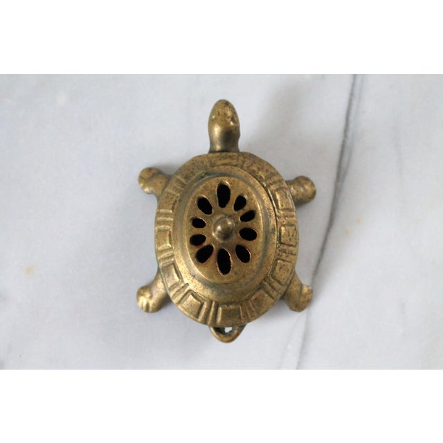 Vintage Brass Turtle Incense Burner or Trinket Box For Sale - Image 4 of 8