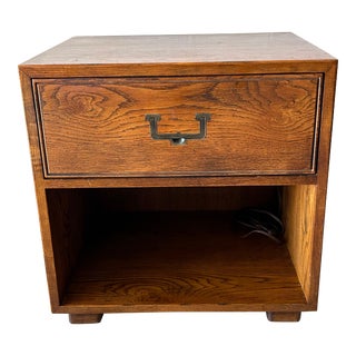 Late 20th Century Henredon Furniture Solid Walnut Artefacts Collection Nightstand For Sale