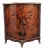 French Inlaid Tulipwood and Marble Top Corner Cupboard, 1700s For Sale