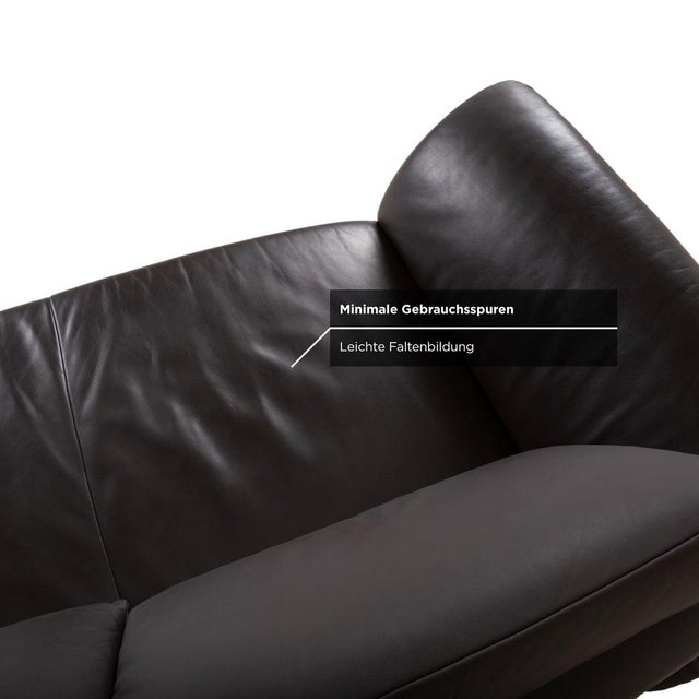 Leather Two-Seater Brown Manual Function Sofa by Koinor Velluti For Sale - Image 11 of 16