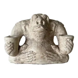 Vintage Handmade Monkey - Shape Pottery Candle Holder