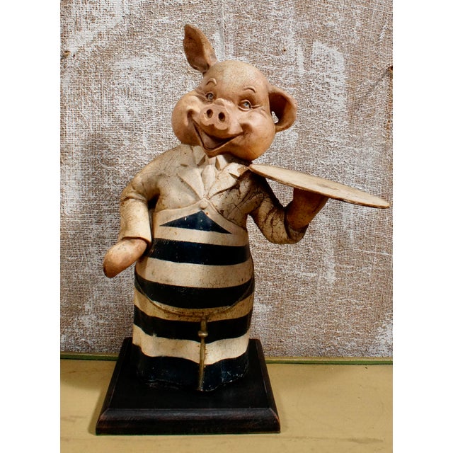 Paint Antique Butcher's Shop Advertising Pig, 1910 For Sale - Image 7 of 8