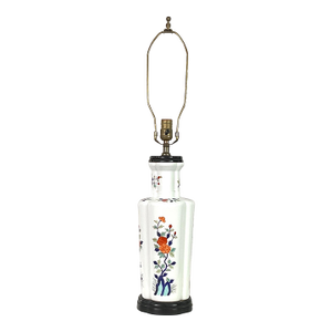 1960s Japanese Imari Large Hand Painted Porcelain Table Lamp