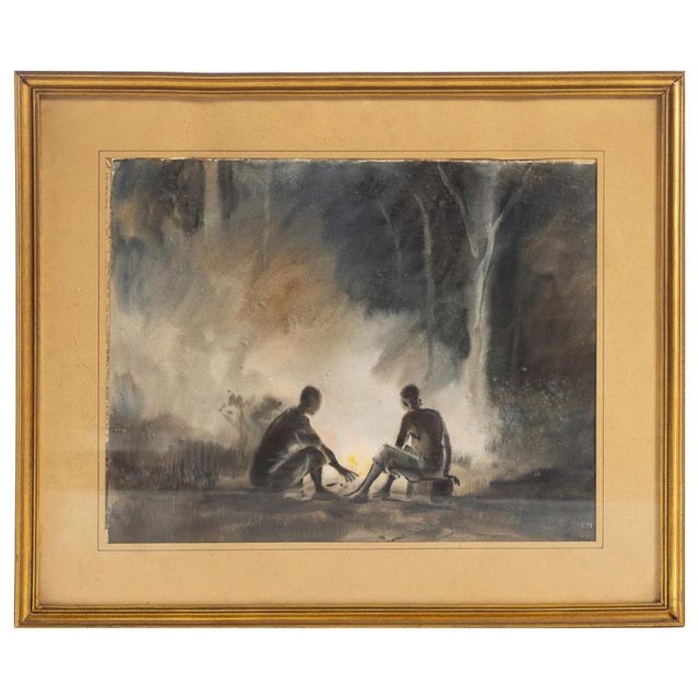 Albano Neves e Sousa, Landscape, 1966, Watercolor For Sale - Image 6 of 6