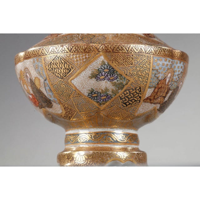 Gold Small Tripod Satsuma Vase Decorated with the 18 Luohans, 19th Century For Sale - Image 8 of 16