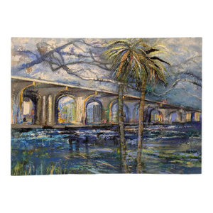 Fuller Warren Bridge, Abstract Expressionist, Mixed Media on Canvas, Marsha Glazière