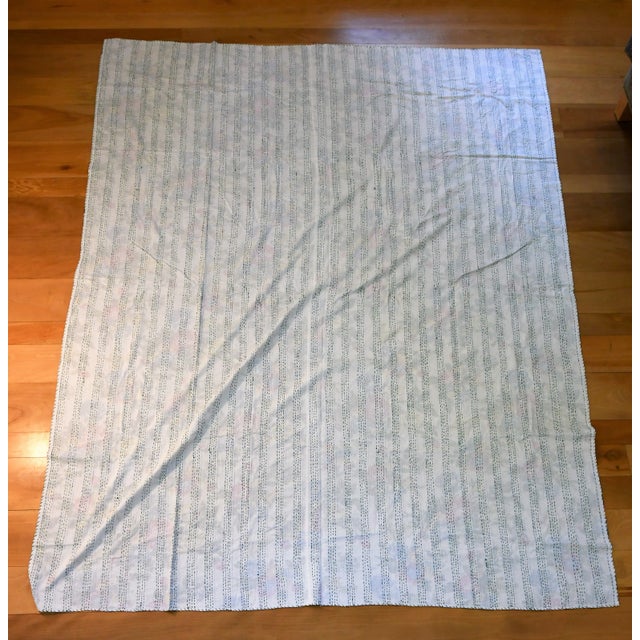 2010s Folk Art Floral Kantha Blanket - 82.5ʺw × 103.5ʺh For Sale - Image 5 of 6