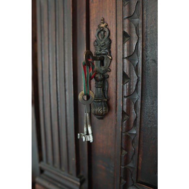 Antique Italian Renaissance Revival Walnut Buffet For Sale - Image 10 of 17