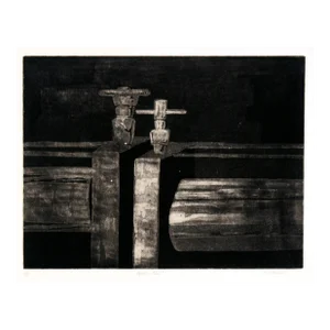 "Press Two" - Artist's Proof Etching in Ink on Paper by Doris Warner