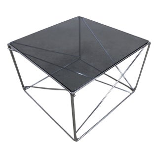 Isocèle Collection Coffee Table with Smoked Glass Top from Max Sauze, 1970 For Sale