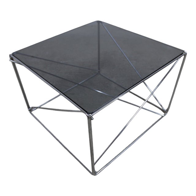 Isocèle Collection Coffee Table with Smoked Glass Top from Max Sauze, 1970 For Sale