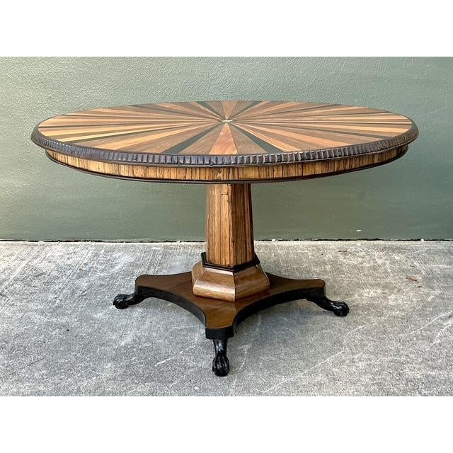 Vintage Starburst Inlay Dining Table For Sale - Image 4 of 12