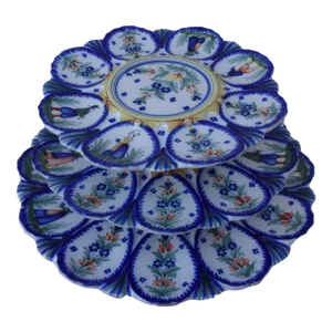 19th Century French Faience Server Oyster Henriot Quimper