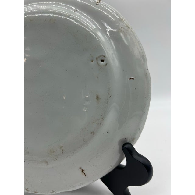 Antique 19th Century French Faience Floral Tin Glazed Earthenware Plate For Sale - Image 9 of 12