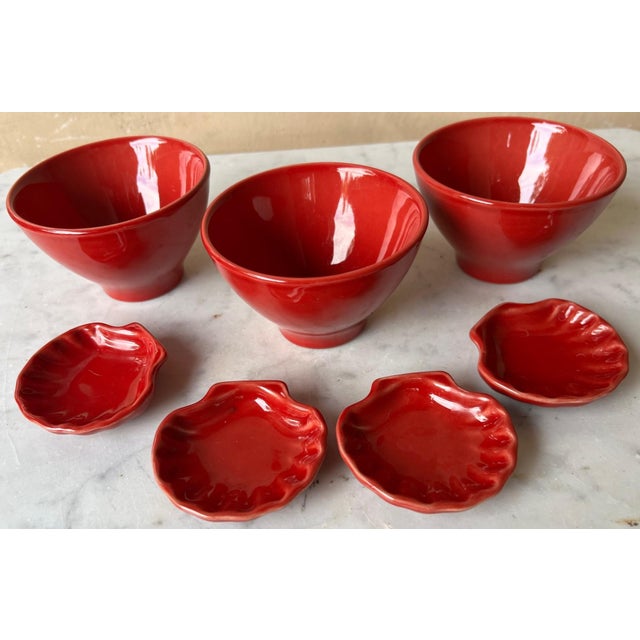 Vintage Emile Henry Shell Dishes & Bowls Set 7 Pieces Chairish