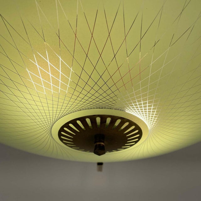 Enameled Glass & Brass Flush Mount, Germany, 1950s For Sale - Image 10 of 17