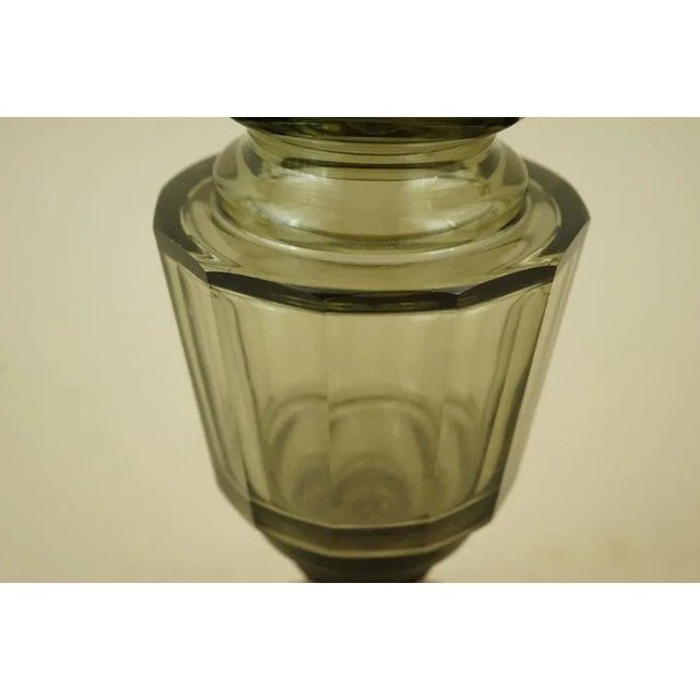 20th Century Art Nouveau Crystal Vase with 800 Silver Base attributed to the Val Saint Lambert Manufacture, Belgium, 1940s For Sale - Image 18 of 18