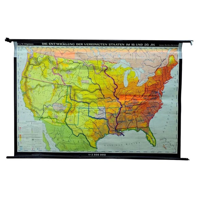 Vintage United States Mural Map, 1979 For Sale - Image 6 of 6