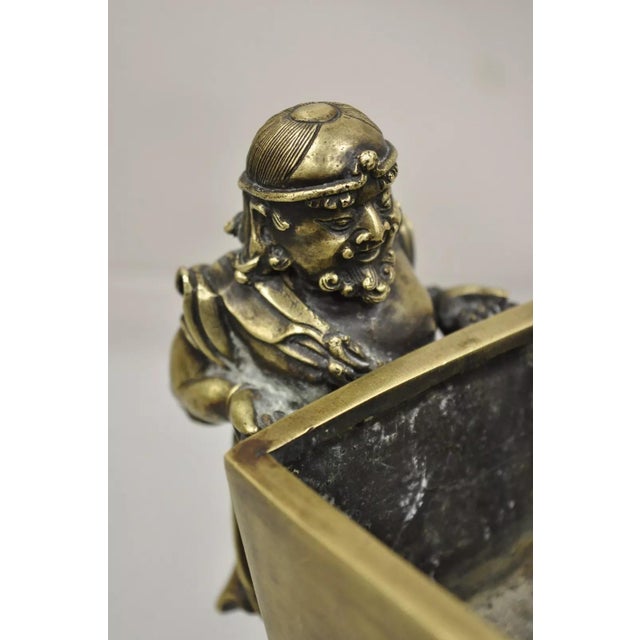 Gold Antique Chinese Bronze Foreigner Figural Censer Ming Xuande Mark Ming to Qing For Sale - Image 8 of 12