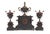 Maroon Antique Samuel Marti French Rouge Marble &Bronze 8 Day Mantle Clock Garniture For Sale - Image 8 of 14