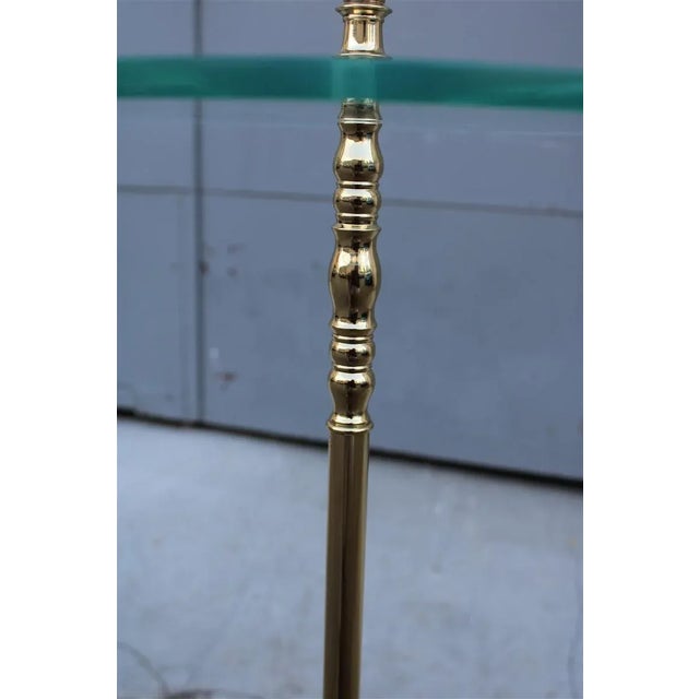 Round Italian Gueridon Table in Brass, Glass and Marble by Cesare Lacca, 1950s For Sale - Image 6 of 12