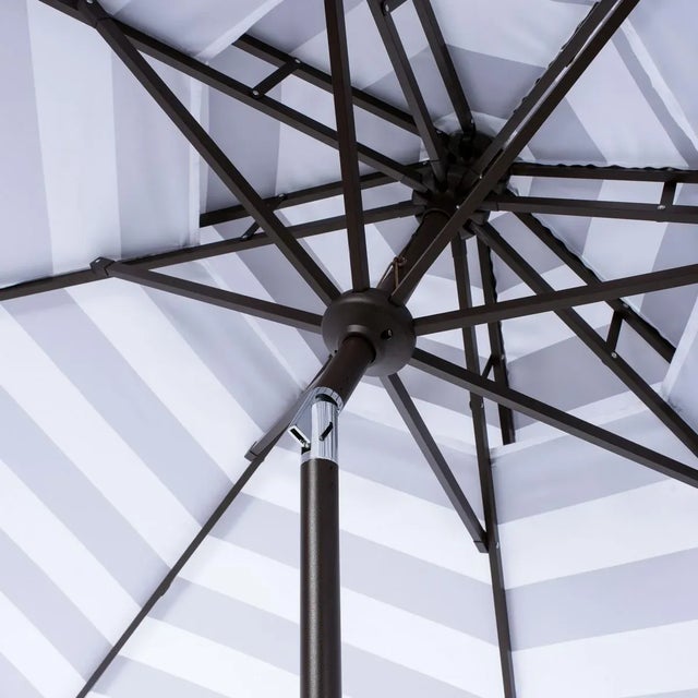 Vienna 9 Ft Double Top Umbrella - Gray/White For Sale - Image 4 of 4