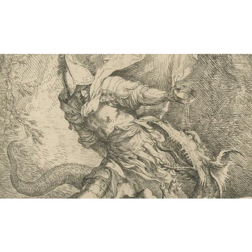 Baroque Salvator Rosa, Jason and the Dragon, 1663, Etching on Paper For Sale - Image 3 of 9