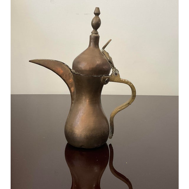 Antique Arabic Dallah Brass Coffee Pot For Sale - Image 4 of 9