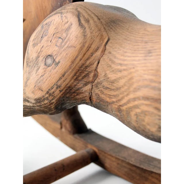 Wood Vintage Hand-Carved Wooden Horse For Sale - Image 7 of 13