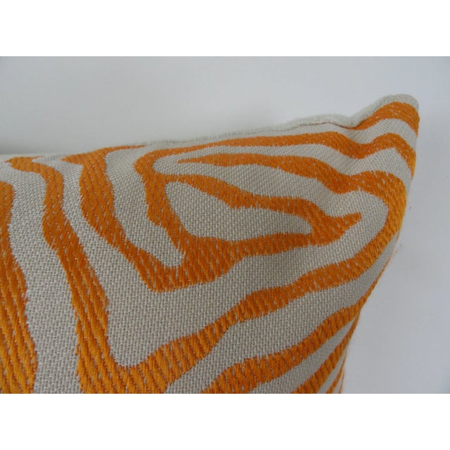 2000 - 2009 1990s Contemporary Orange Zebra Print Pillows - a Pair For Sale - Image 5 of 7