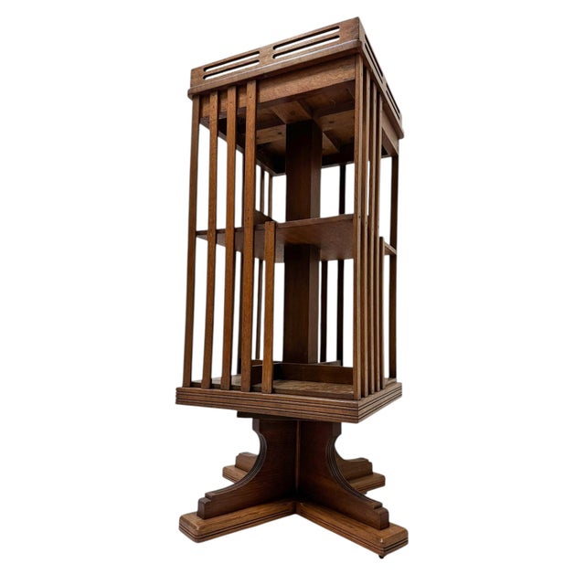 Art Nouveau Jugendstil Revolving Bookcase, 1900s For Sale - Image 4 of 11